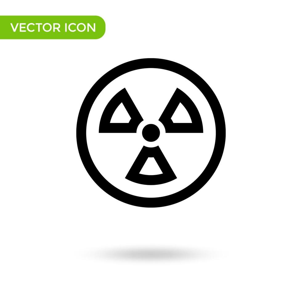 icono de peligro de radiación. icono mínimo y creativo aislado sobre fondo blanco. marca de símbolo de ilustración vectorial vector