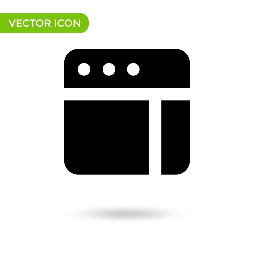 icono de la ventana del navegador. icono mínimo y creativo aislado sobre fondo blanco. marca de símbolo de ilustración vectorial vector