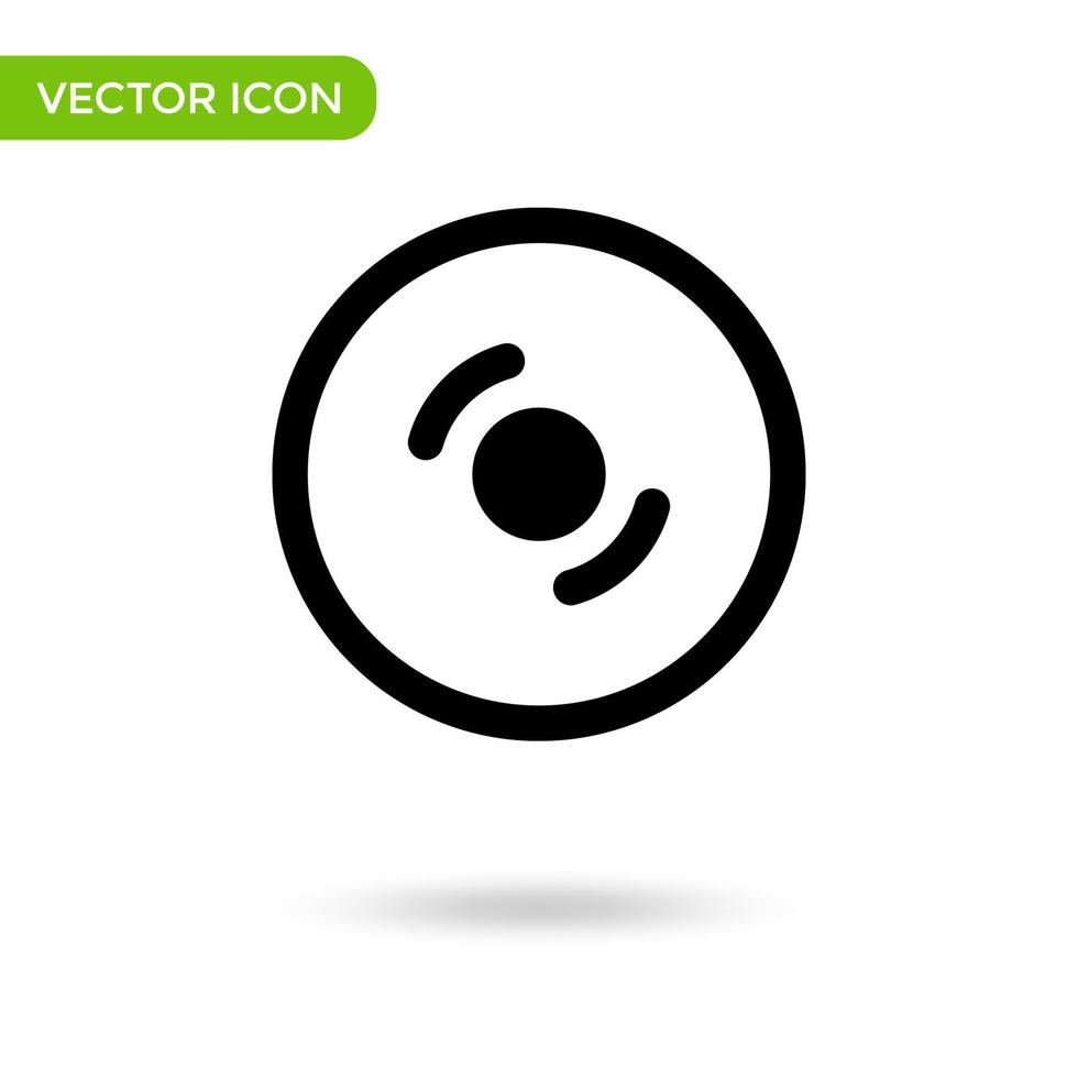 icono de disco de música. icono mínimo y creativo aislado sobre fondo blanco. marca de símbolo de ilustración vectorial vector