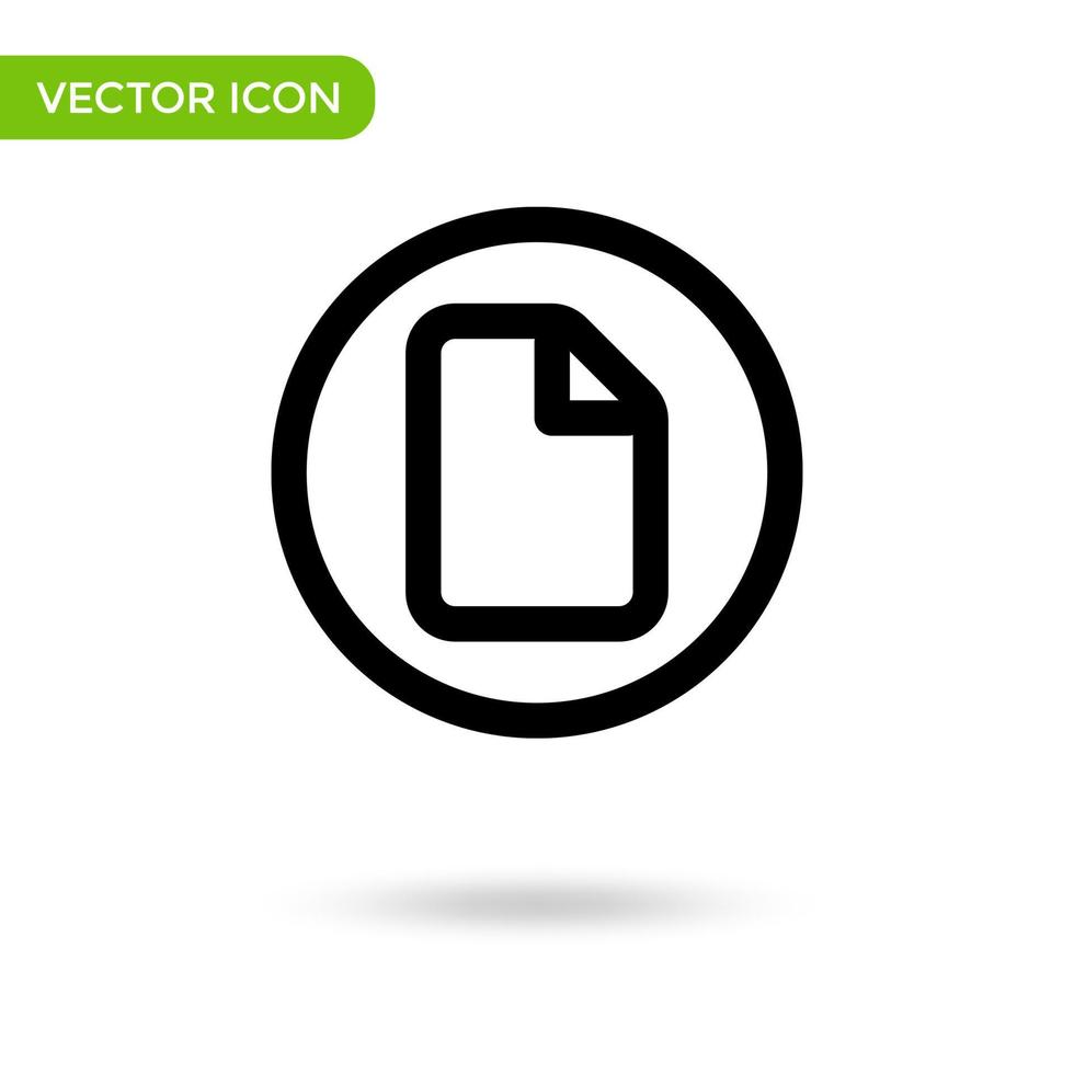 icono de la página del documento. icono mínimo y creativo aislado sobre fondo blanco. marca de símbolo de ilustración vectorial vector