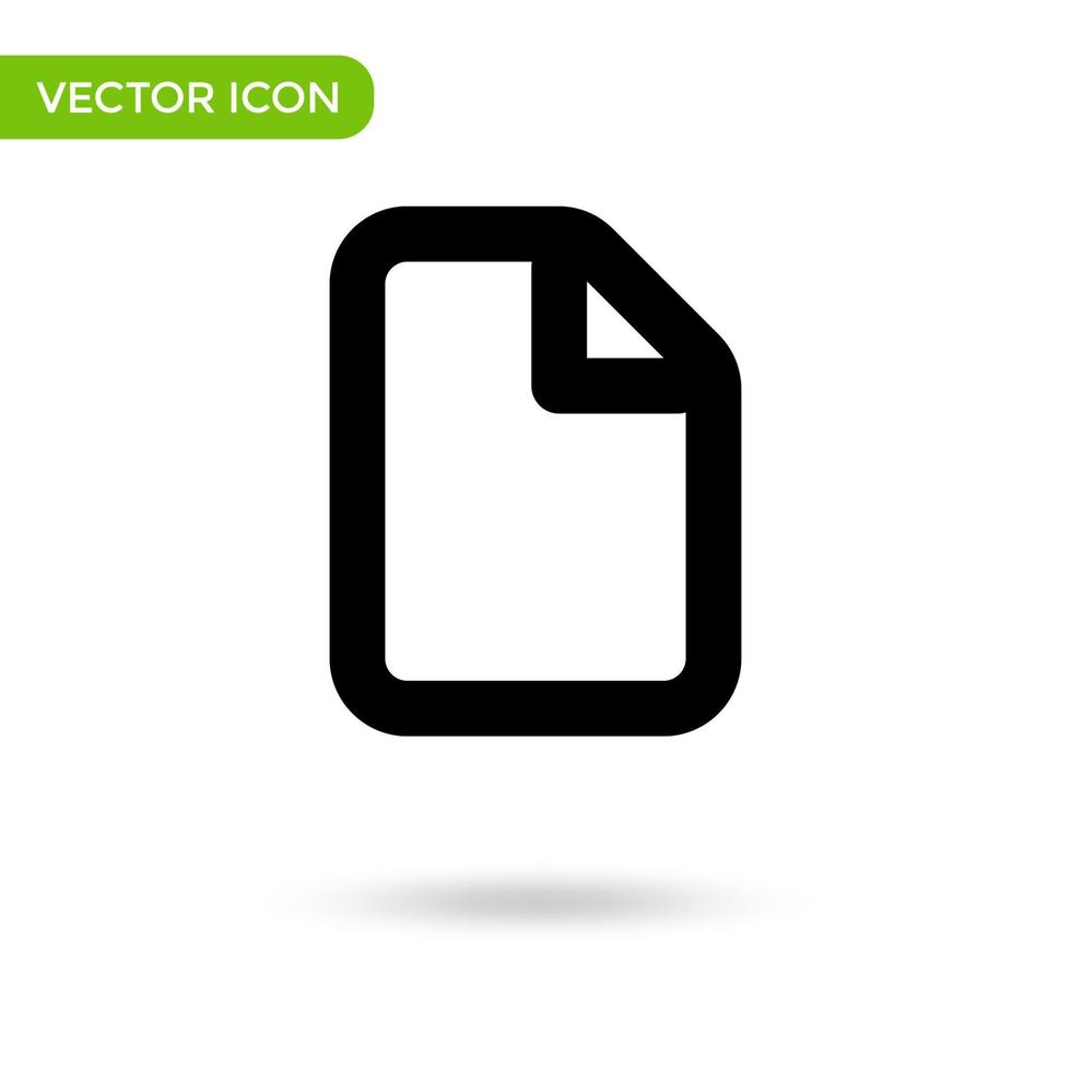 icono de la página del documento. icono mínimo y creativo aislado sobre fondo blanco. marca de símbolo de ilustración vectorial vector