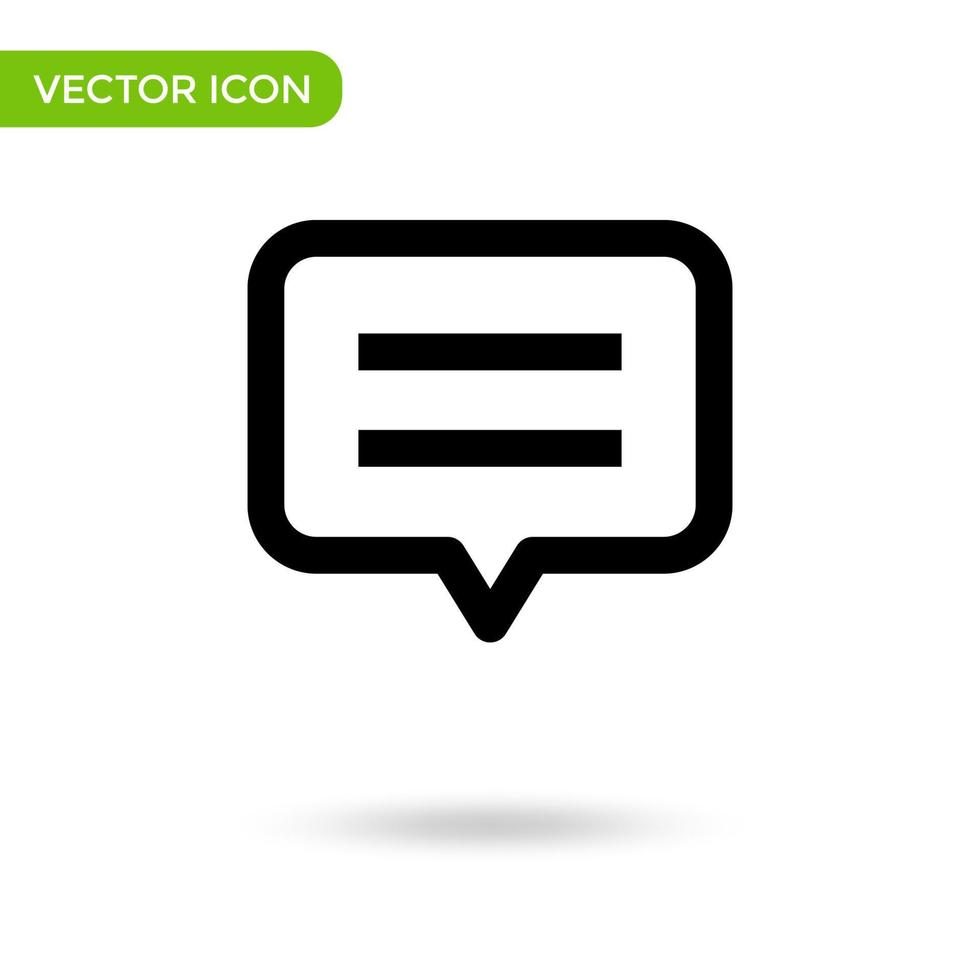 icono de chat. icono mínimo y creativo aislado sobre fondo blanco. marca de símbolo de ilustración vectorial vector