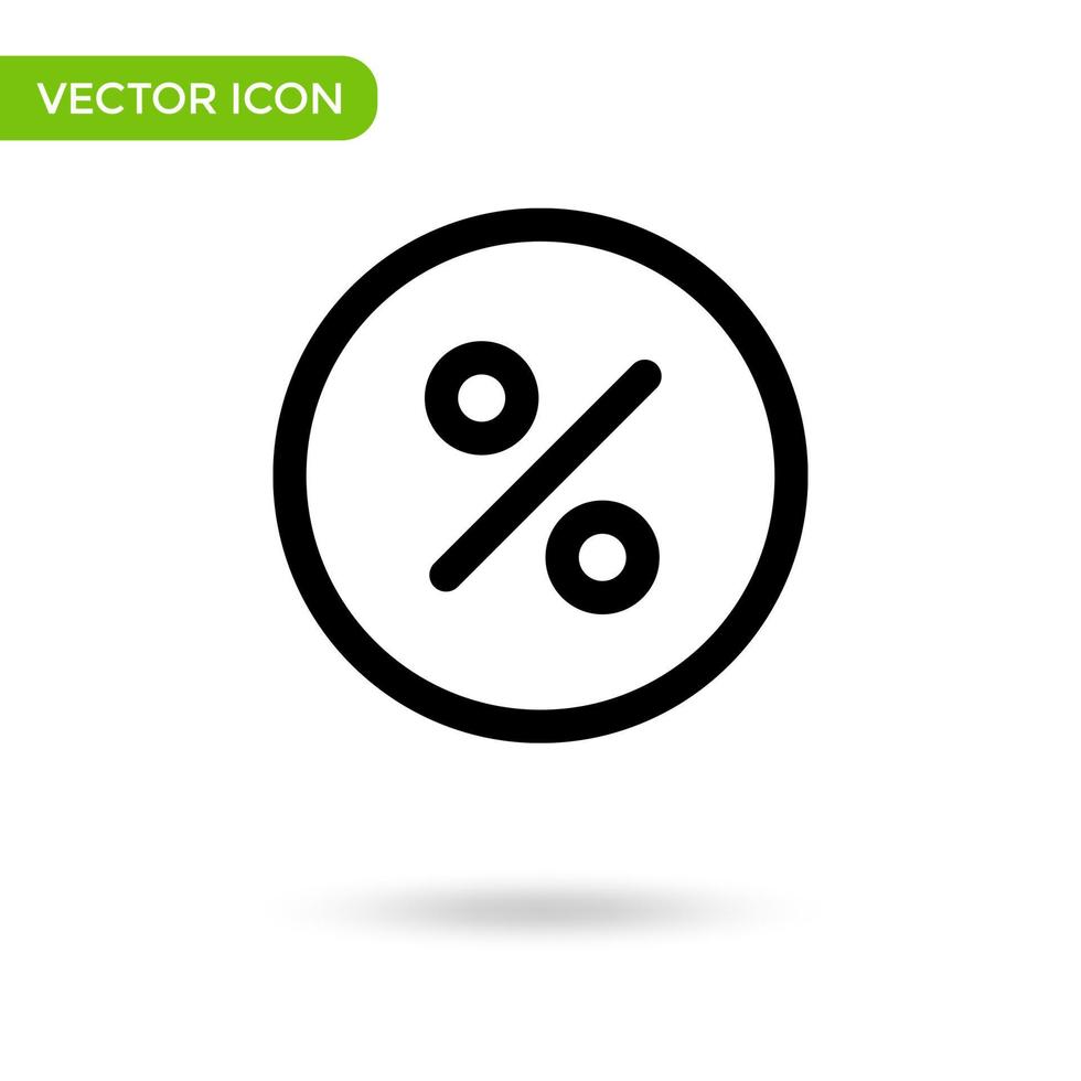 icono de porcentaje. icono mínimo y creativo aislado sobre fondo blanco. marca de símbolo de ilustración vectorial vector