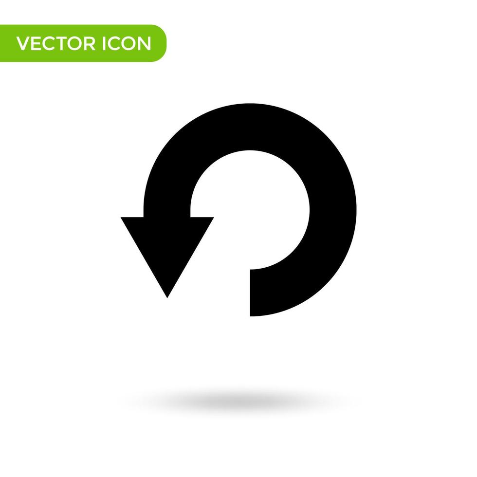 icono de flecha circular. icono mínimo y creativo aislado sobre fondo blanco. marca de símbolo de ilustración vectorial vector