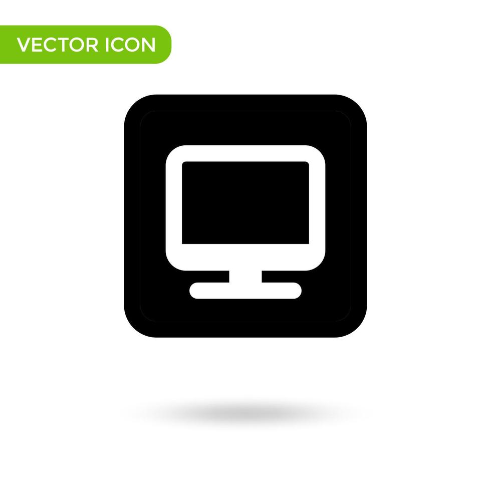 icono de monitor de PC. icono mínimo y creativo aislado sobre fondo blanco. marca de símbolo de ilustración vectorial vector