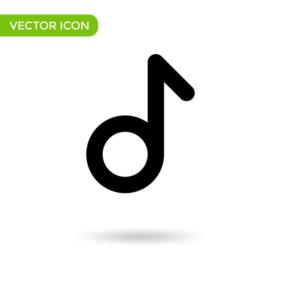 icono de nota musical. icono mínimo y creativo aislado sobre fondo blanco. marca de símbolo de ilustración vectorial vector