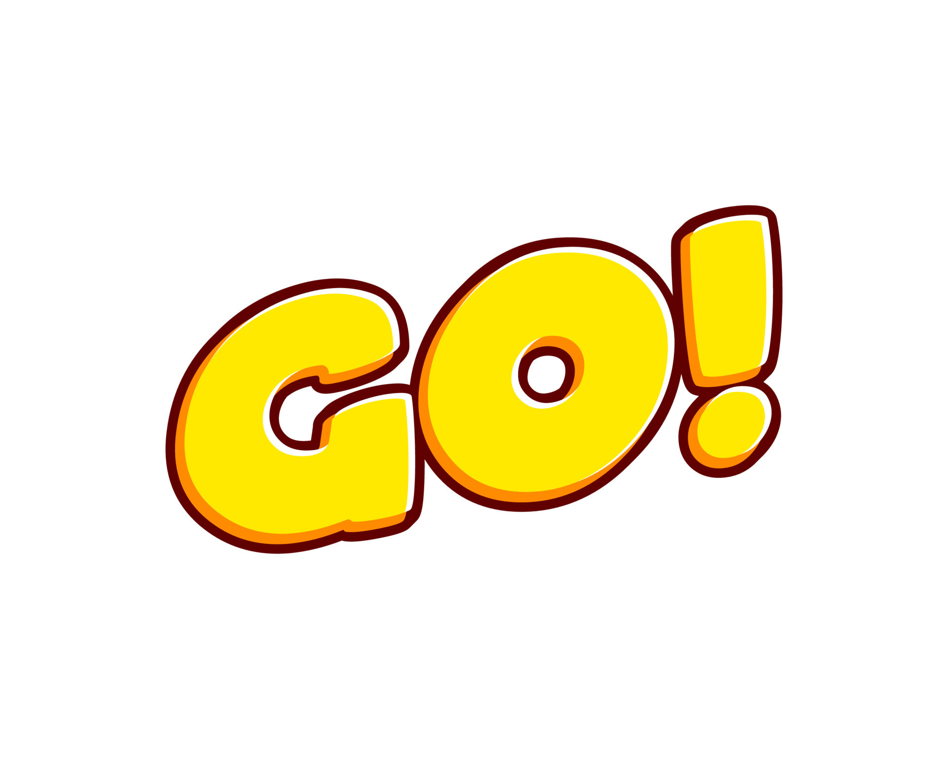 Go Go isolated on white colourful text effect design vector Text or Go Go isolated on white colourful text effect design vector Text or