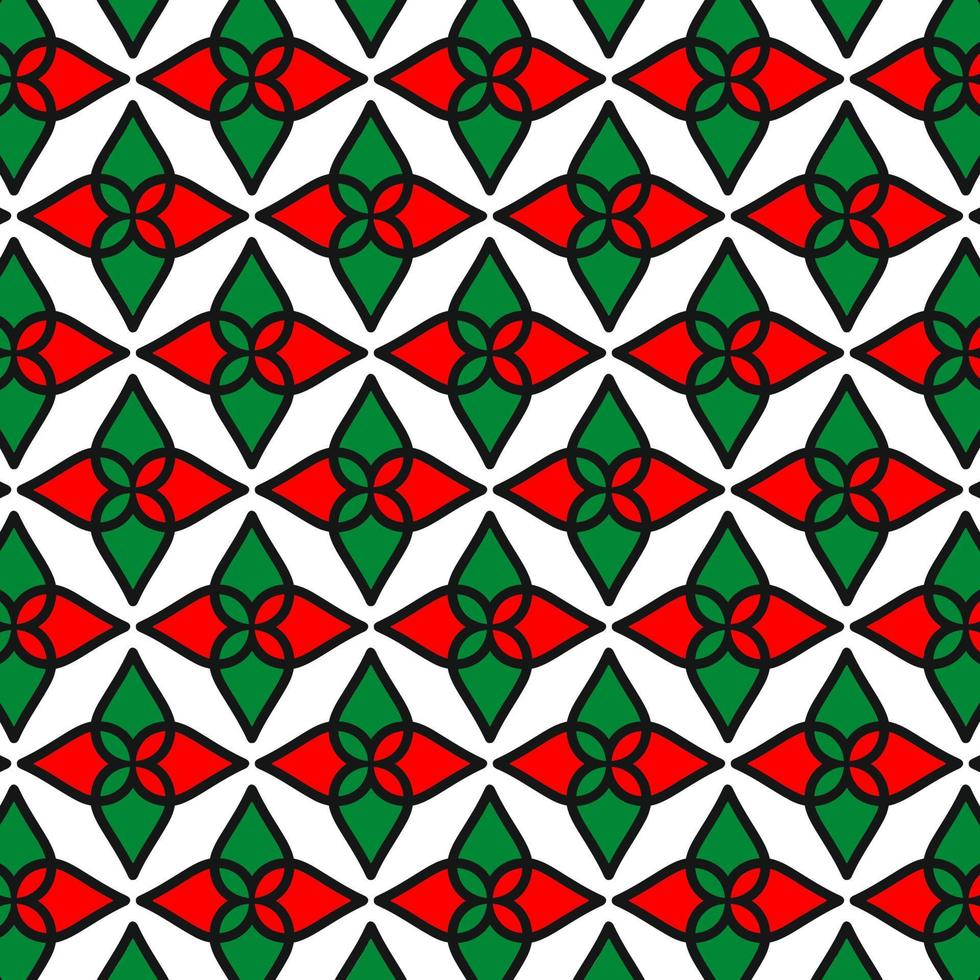 Geometric christmas pattern. Repeated modern design. Vector abstract texture with different geometrical elements