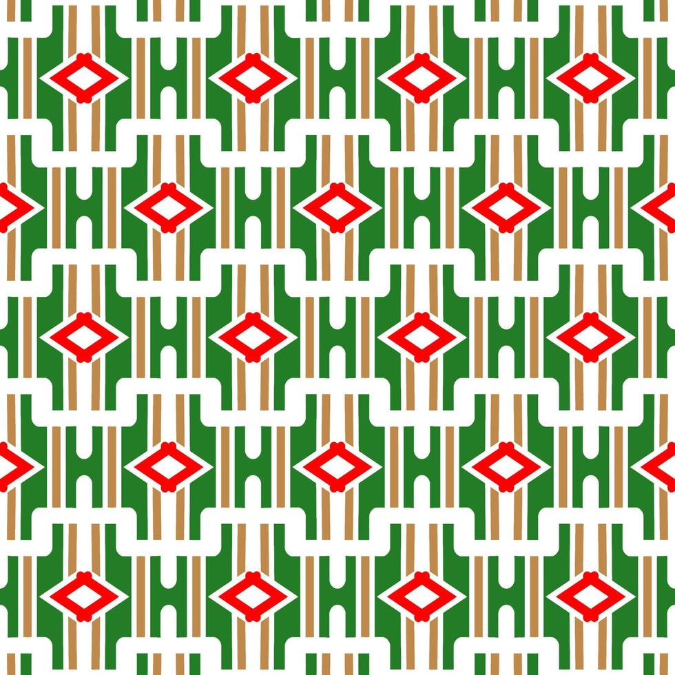 patrón único vectorial. patrón geométrico repetido. patrón en colores tradicionales de navidad con diseño geométrico. vector