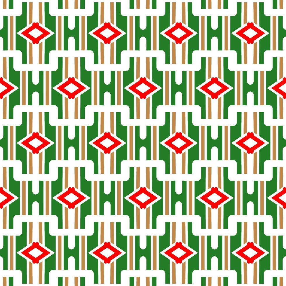 vector unique pattern. Geometric repeated pattern. pattern in Christmas traditional colors with geometric design.