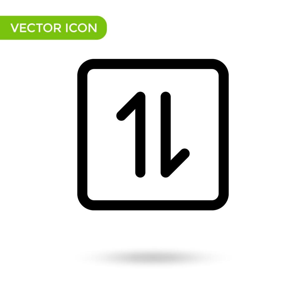 icono de flecha arriba abajo. icono mínimo y creativo aislado sobre fondo blanco. marca de símbolo de ilustración vectorial vector