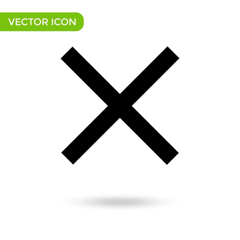 cancelar icono de cruz. icono mínimo y creativo aislado sobre fondo blanco. marca de símbolo de ilustración vectorial vector