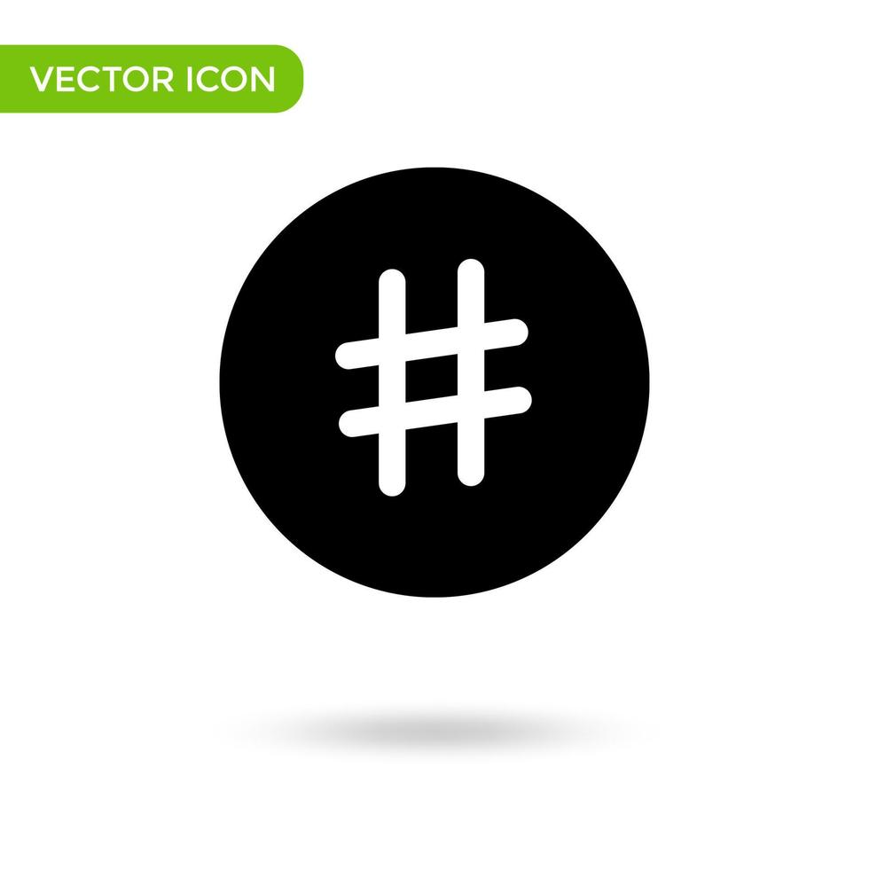 icono de hashtag. icono mínimo y creativo aislado sobre fondo blanco. marca de símbolo de ilustración vectorial vector