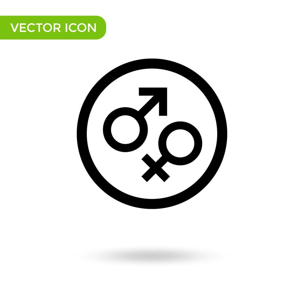 icono de símbolo de mujer de hombre. icono mínimo y creativo aislado sobre fondo blanco. marca de símbolo de ilustración vectorial vector