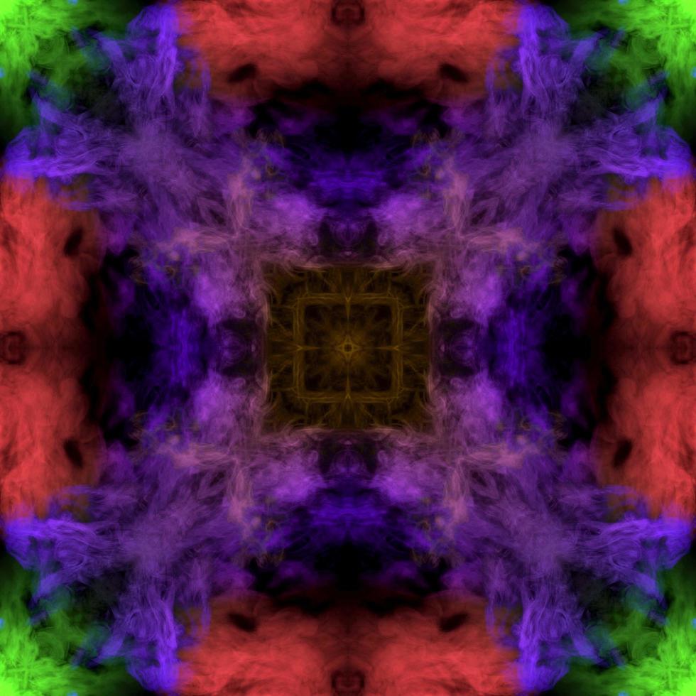 Abstract colorful smoke isolated on black background,Rainbow powder,seamless light pattern photo
