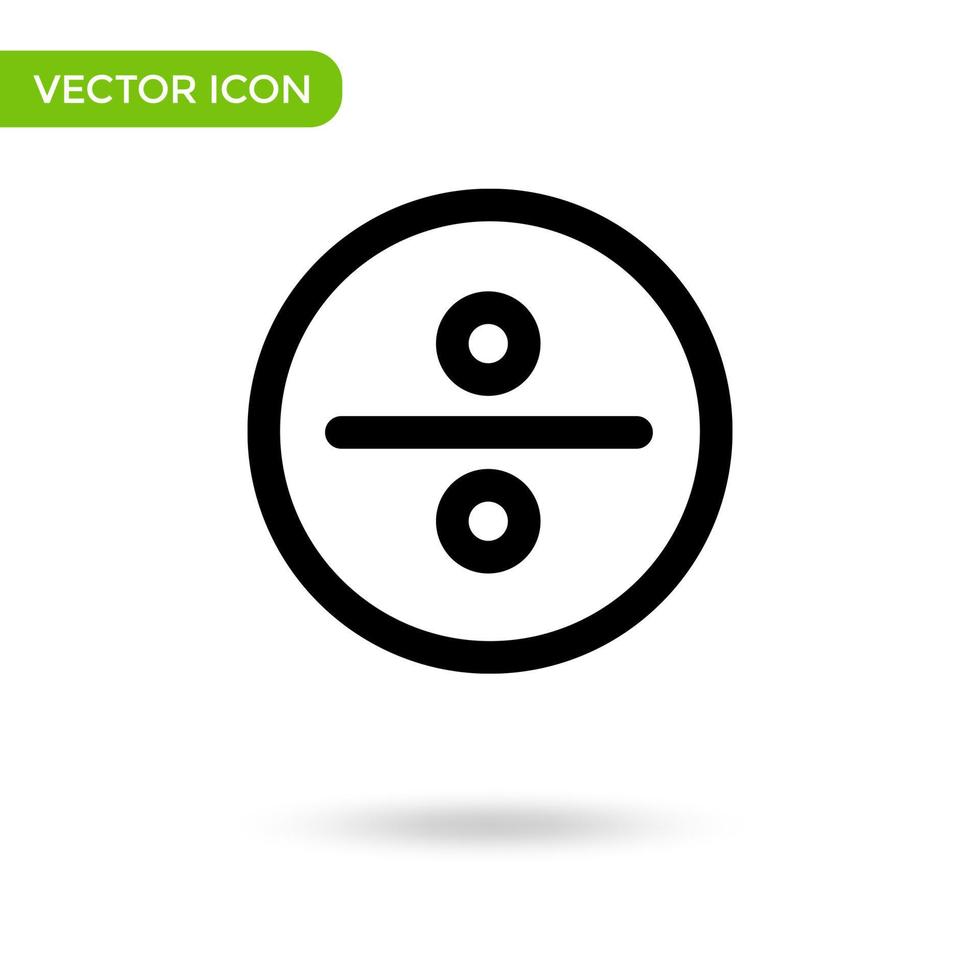 icono de división matemática. icono mínimo y creativo aislado sobre fondo blanco. marca de símbolo de ilustración vectorial vector