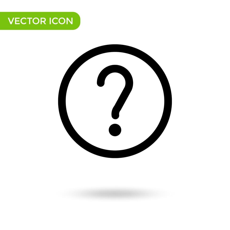 icono de signo de interrogación. icono mínimo y creativo aislado sobre fondo blanco. marca de símbolo de ilustración vectorial vector