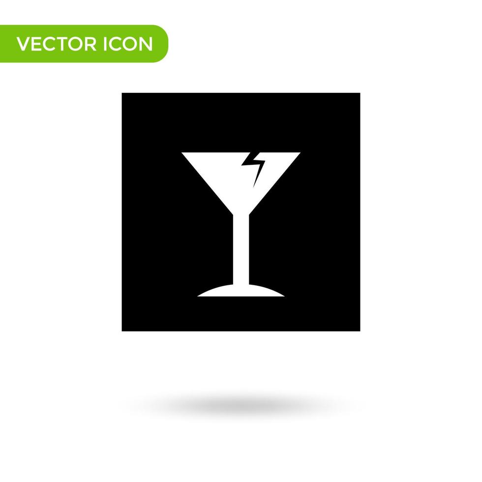 frágil icono de transporte de vidrio. icono mínimo y creativo aislado sobre fondo blanco. marca de símbolo de ilustración vectorial vector