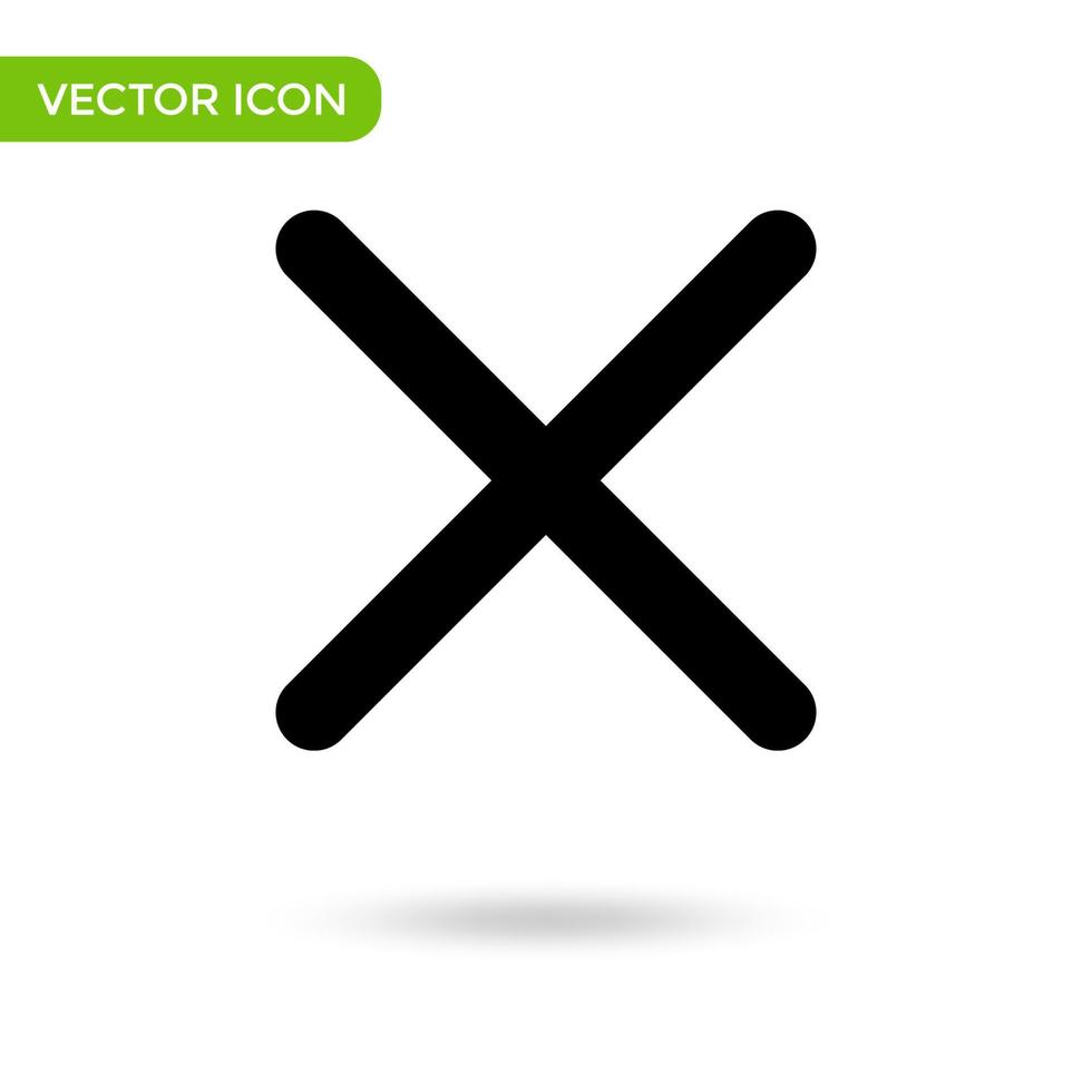 cancelar icono de cruz. icono mínimo y creativo aislado sobre fondo blanco. marca de símbolo de ilustración vectorial vector