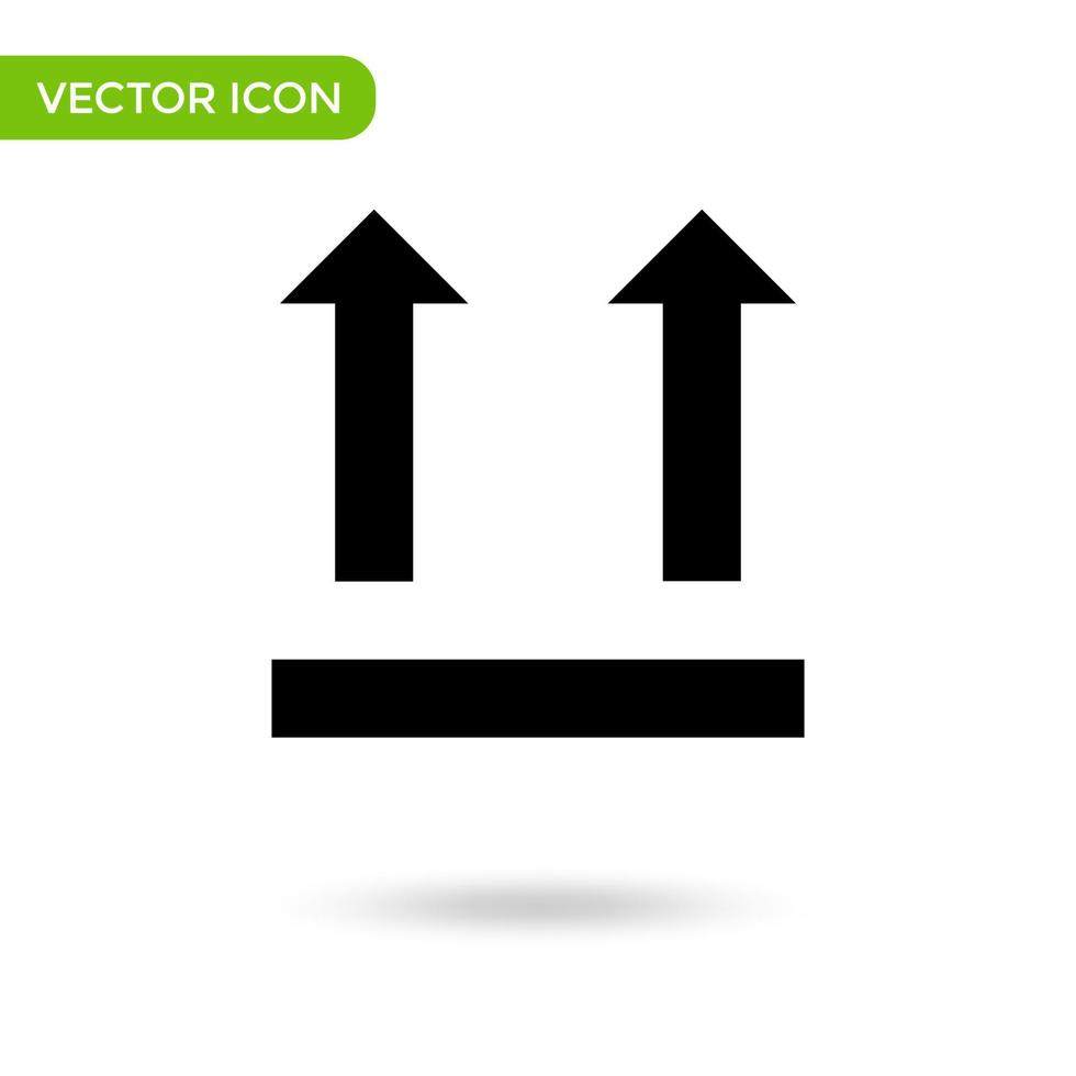 icono de logística con el lado de la flecha hacia arriba. icono mínimo y creativo aislado sobre fondo blanco. marca de símbolo de ilustración vectorial vector