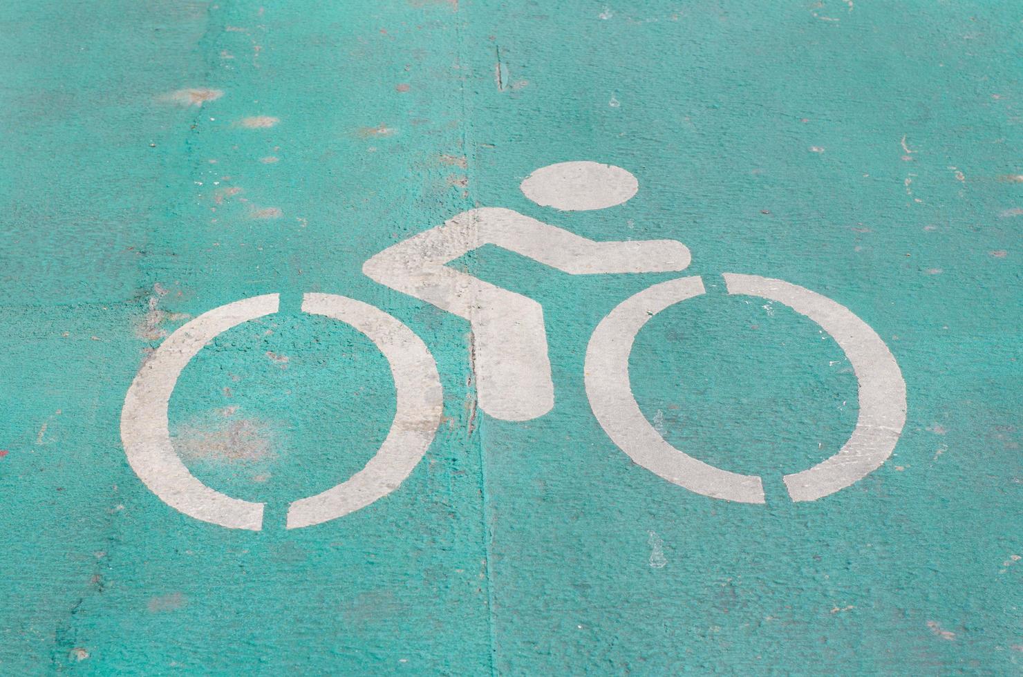 Bike Lane Symbol on a Road. photo