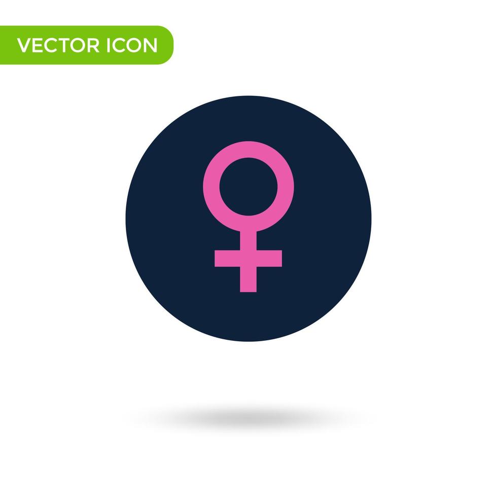 icono de símbolo femenino. icono mínimo y creativo aislado sobre fondo blanco. marca de símbolo de ilustración vectorial vector