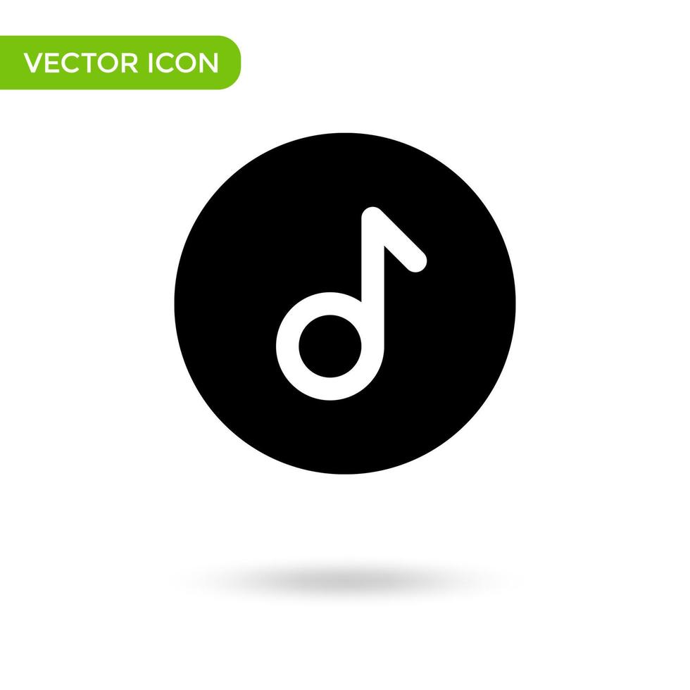 icono de nota musical. icono mínimo y creativo aislado sobre fondo blanco. marca de símbolo de ilustración vectorial vector