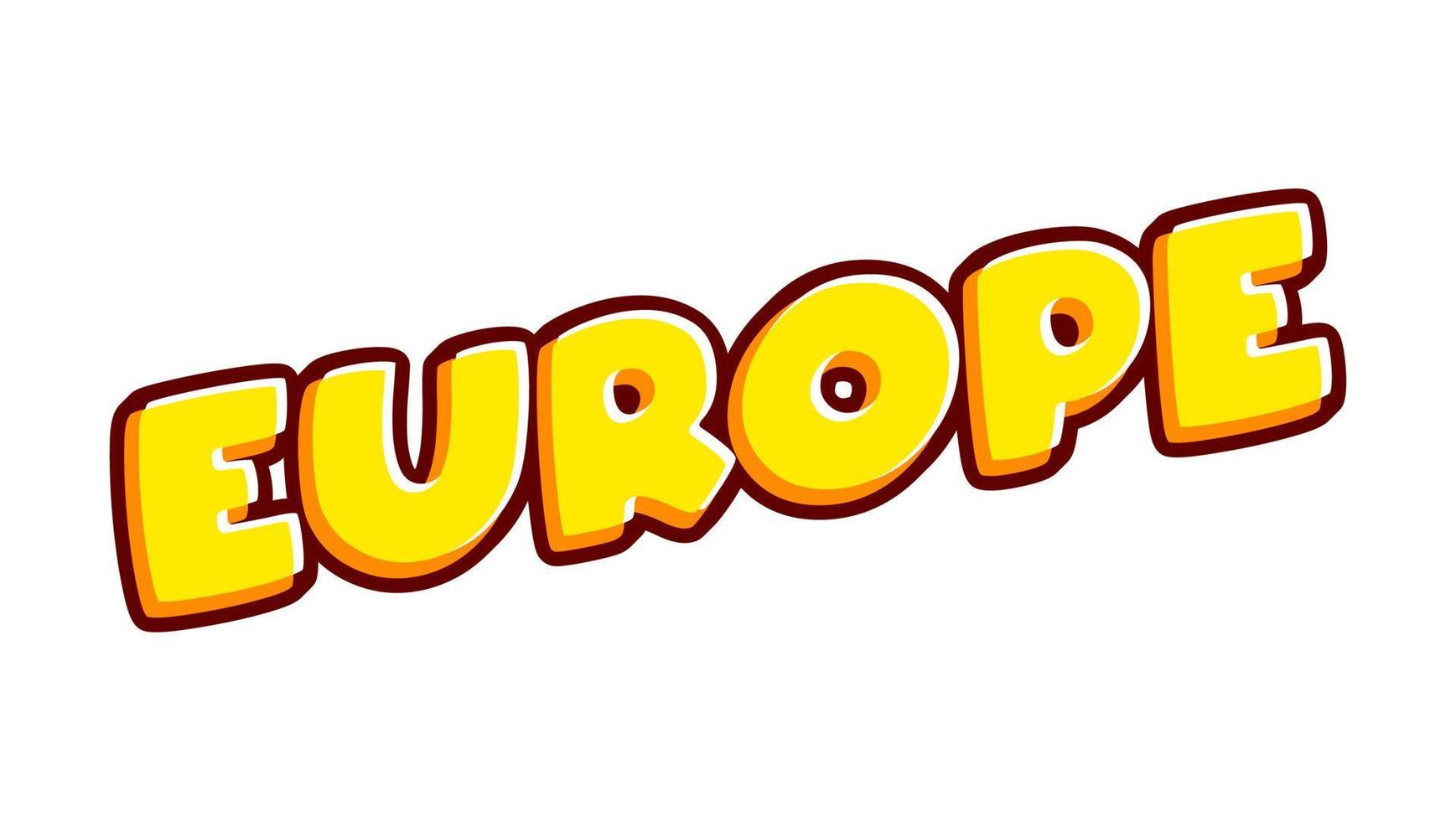 europa, diseño de texto. caligrafía vectorial. cartel de tipografía. utilizable como fondo. vector