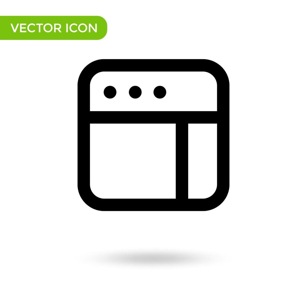 icono de la ventana del navegador. icono mínimo y creativo aislado sobre fondo blanco. marca de símbolo de ilustración vectorial vector