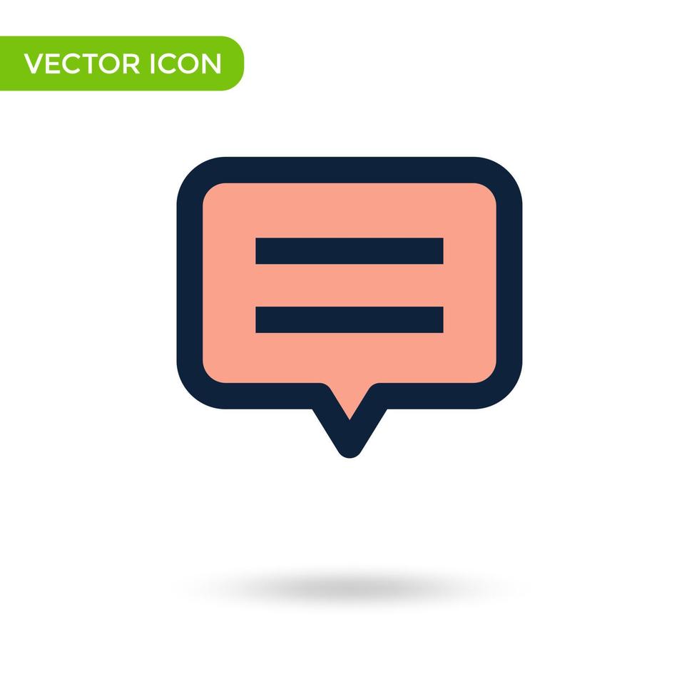 icono de chat. icono mínimo y creativo aislado sobre fondo blanco. marca de símbolo de ilustración vectorial vector