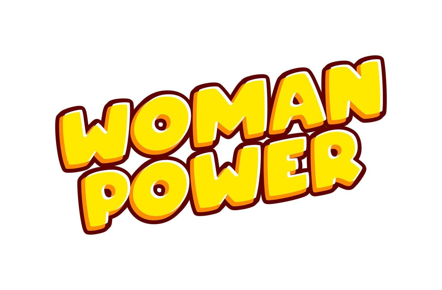 Woman power Motivational quote. Phrase lettering isolated on white colourful text effect design vector. Text or inscriptions in English. The modern and creative design has red, orange, yellow colors. vector