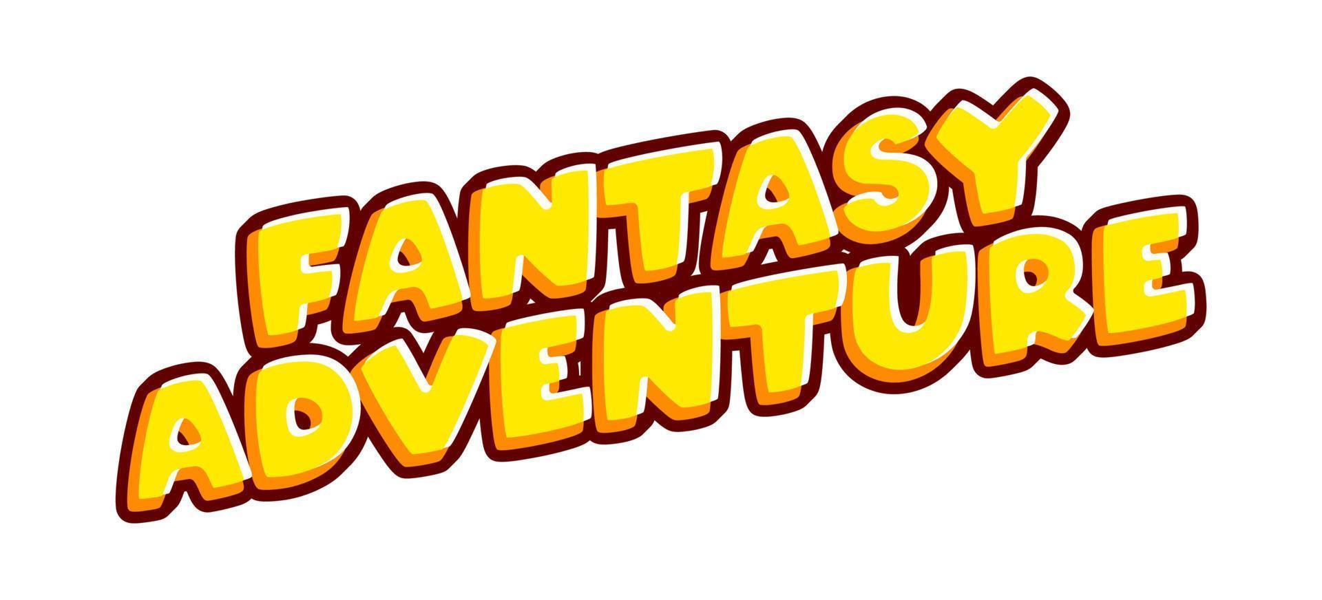 Fantasy Adventure. Imagination phrase lettering isolated on white colourful text effect design vector. Text or inscriptions in English. The modern and creative design has red, orange, yellow colors. vector