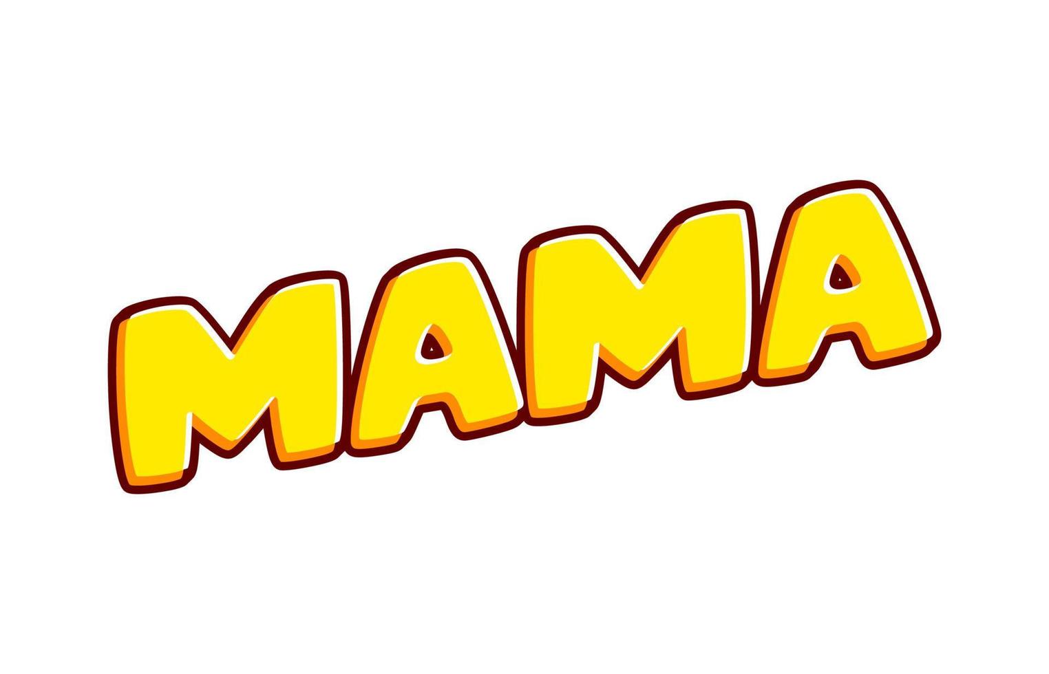 mamá es la mejor humana. letras de frase aisladas en vector de diseño de efecto de texto colorido blanco. texto o inscripciones en inglés. el diseño moderno y creativo tiene colores rojo, naranja, amarillo.