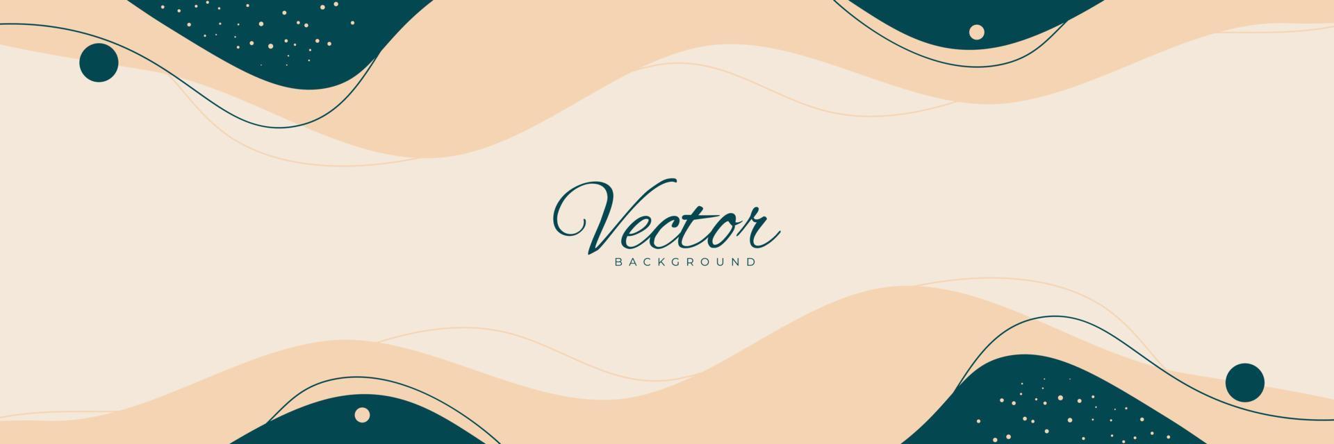 Clean Minimal long vector banner. Abstract creative hand drawn illustration summer backgrounds in minimal trendy style with copy space for text -Facebook cover, Poster, Banner