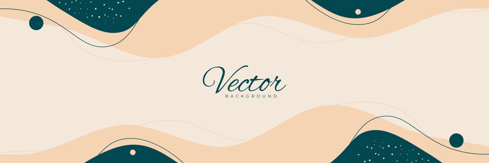 banner de vector largo mínimo limpio. fondos de verano de ilustración dibujada a mano creativa abstracta en un estilo moderno mínimo con espacio de copia para texto - portada de facebook, póster, pancarta