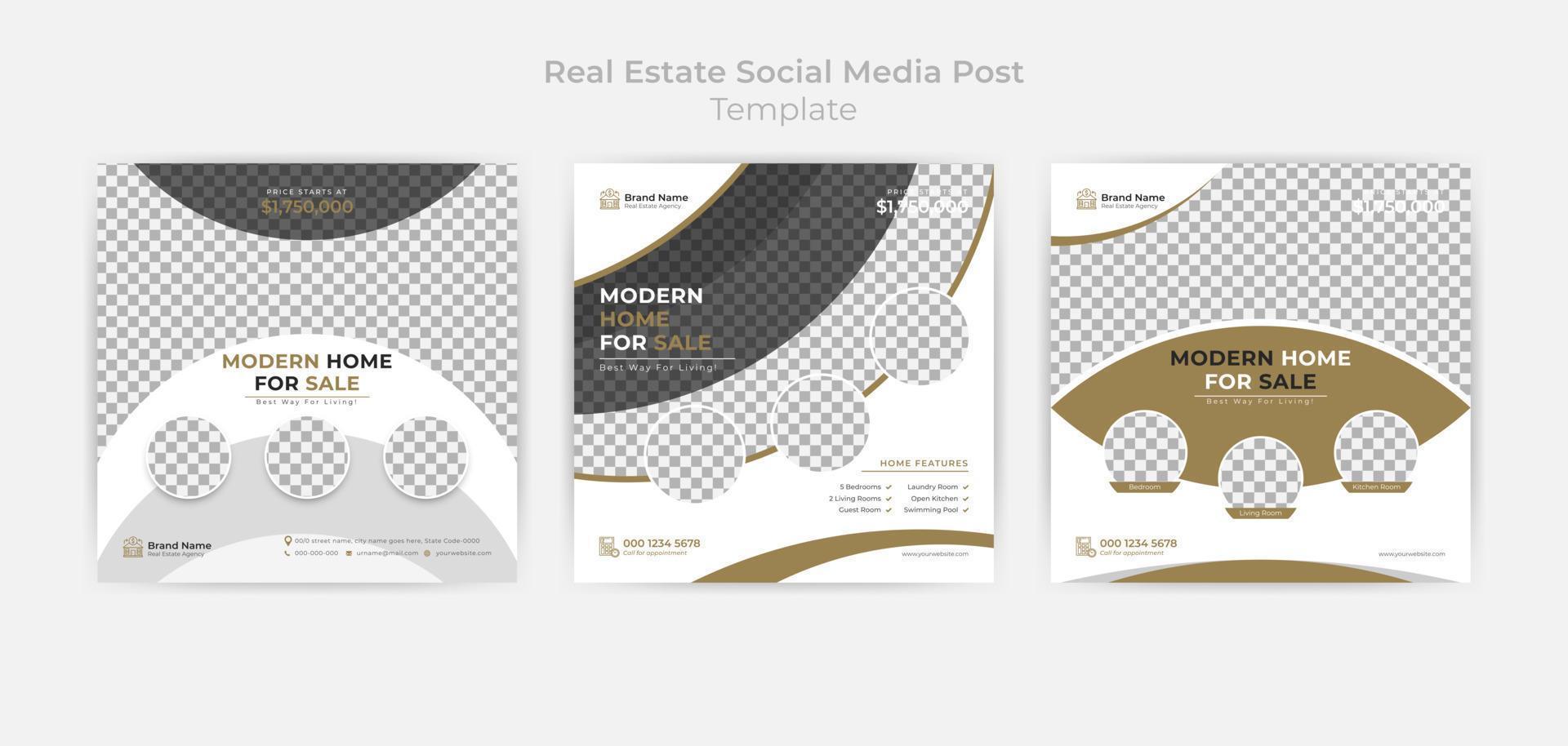 Abstract Modern Real Estate Social Media Banner Template. vector