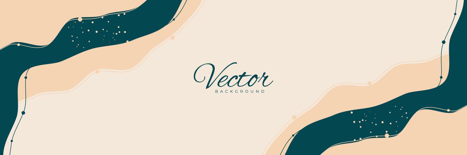 Abstract Creative Minimal long vector banner. With hand drawn illustration summer backgrounds in minimal trendy style with copy space for text - Facebook cover, Poster, Banner