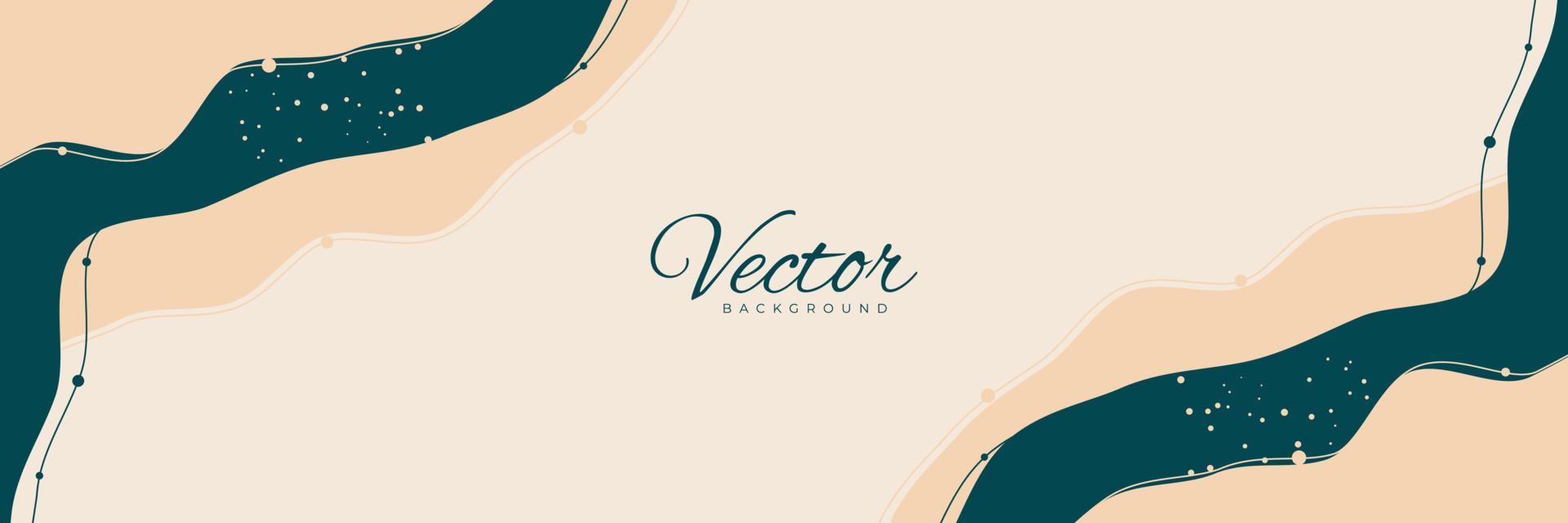 banner de vector largo mínimo creativo abstracto. con fondos de verano ilustrados a mano en un estilo moderno mínimo con espacio de copia para texto: portada de facebook, afiche, pancarta