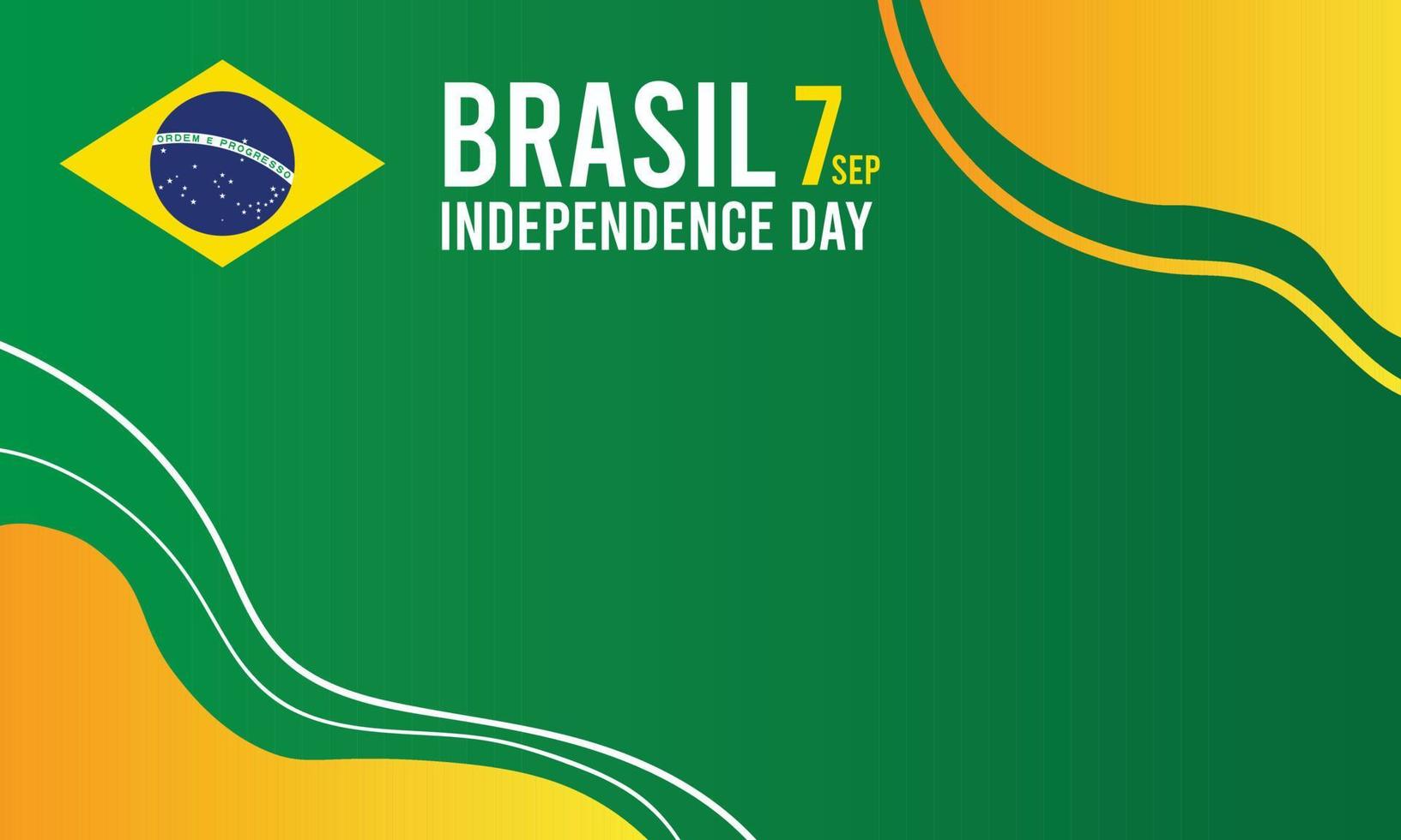 Brazil independence day background with copy space vector
