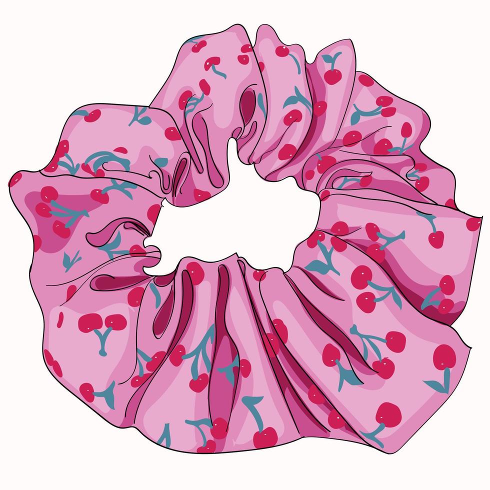 purple hair scrunchie. vector