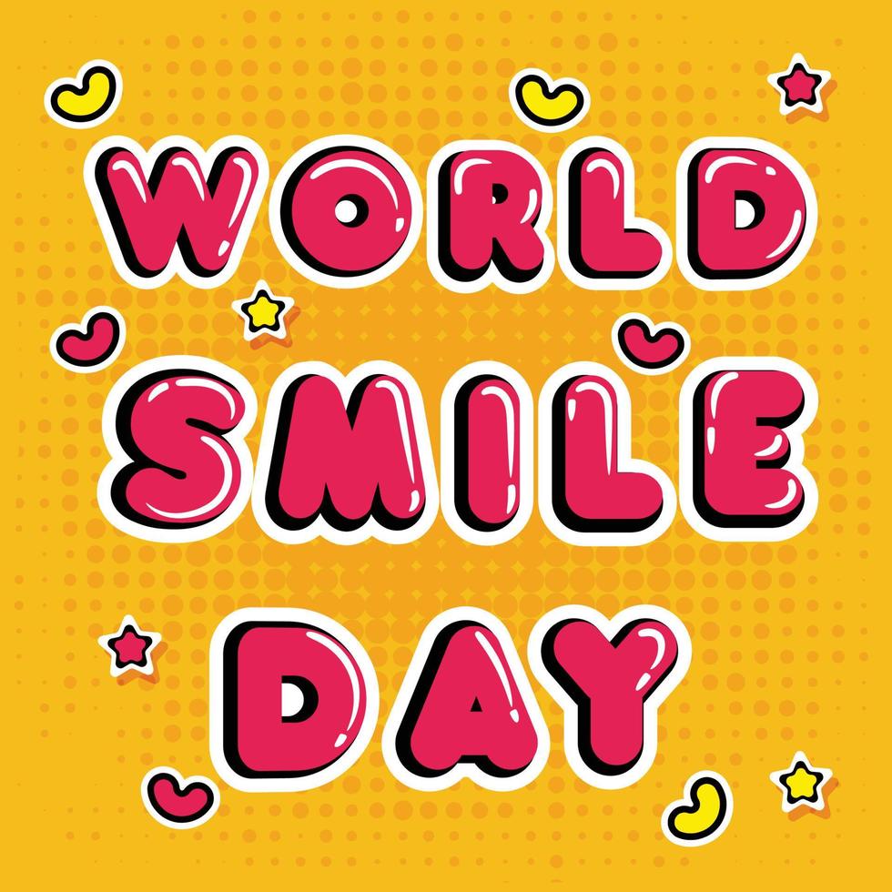 Happy world smile day banner. Good mood. Fun concept. vector