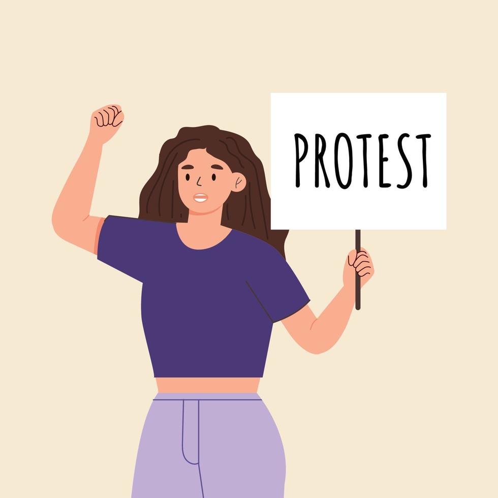 Activist of the women s protest for the choice of a woman holds a poster Protest.A girl with a poster in support of abortion rights at a protest demonstration vector
