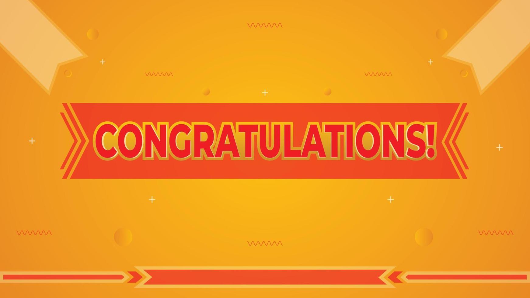 Congratulations banner and sign with colorful background design vector