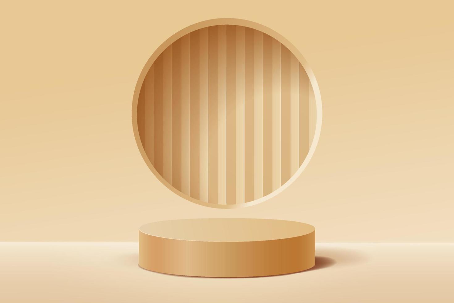podio redondo de oro 3d vacío con fondo de forma geométrica abstracta vector
