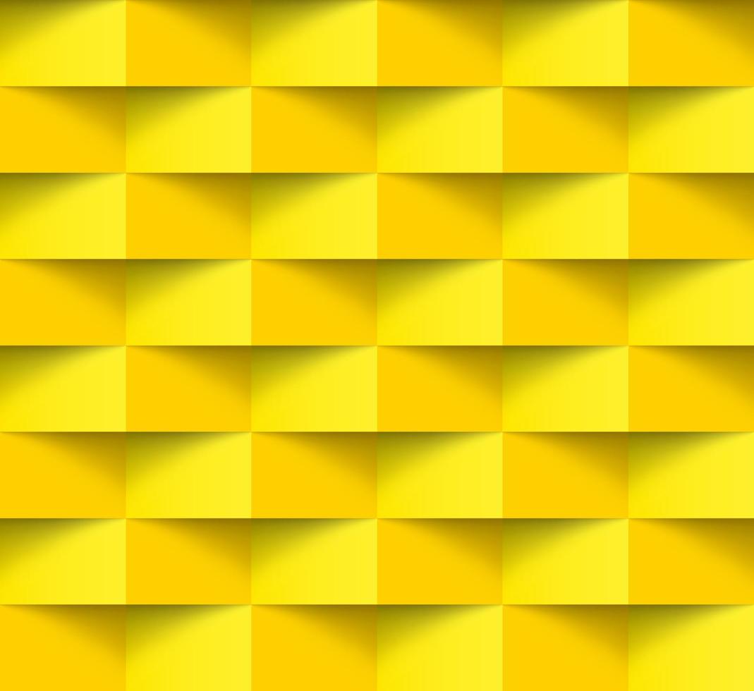 Yellow modern absrtact seamless geometric pattern, 3d paper art style that looks creased vector