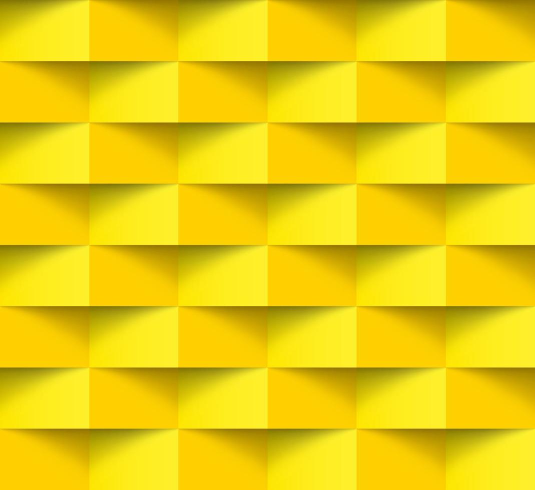 Yellow modern absrtact seamless geometric pattern, 3d paper art style that looks creased vector