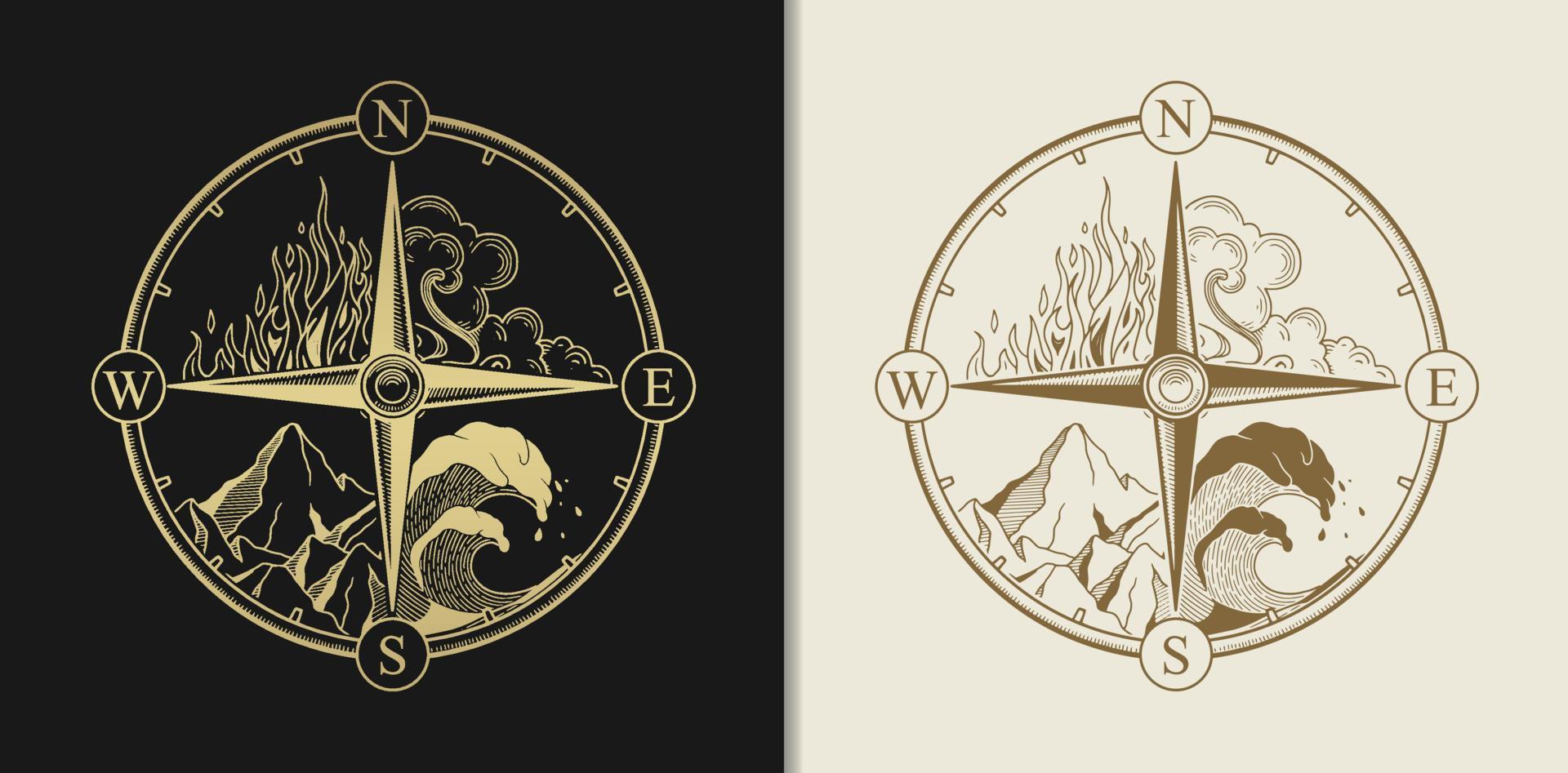 The Four Elements Of Nature Fire Water Wind Earth Vector the-four-elements-of-nature-fire-water-wind-earth-vector