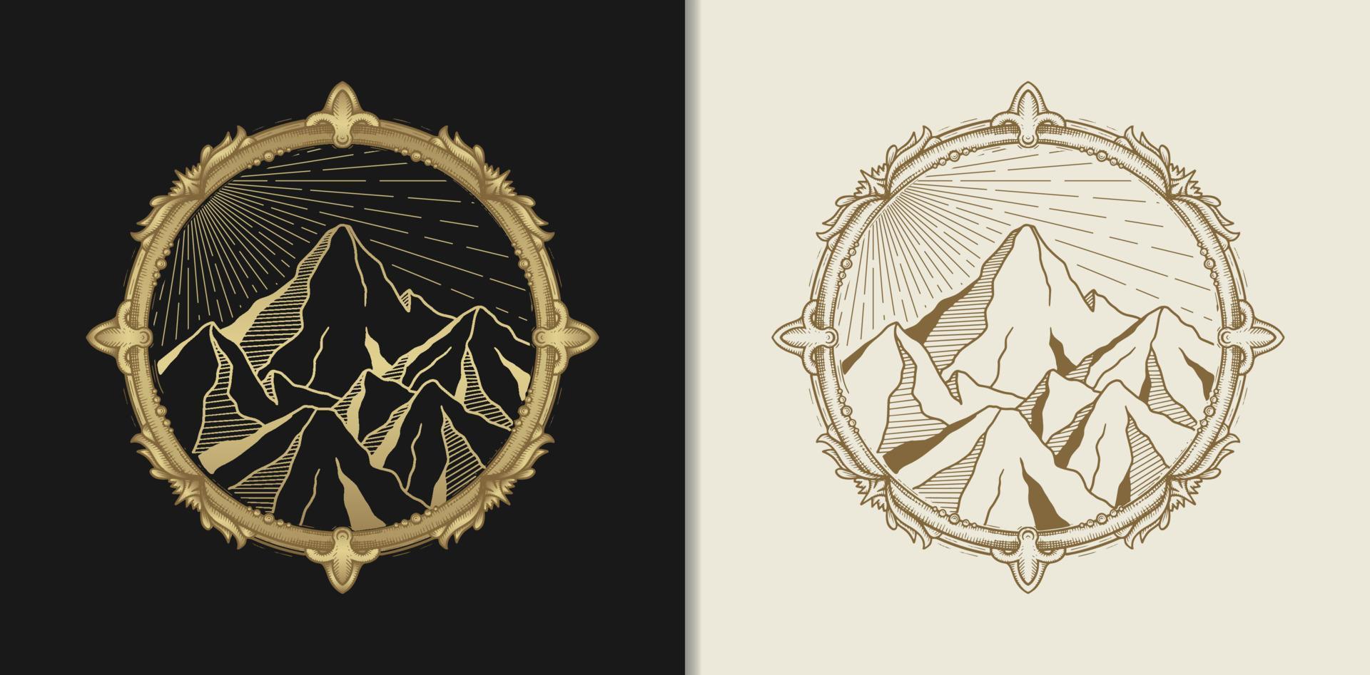 mountain as one of the four elements of nature vector illustration