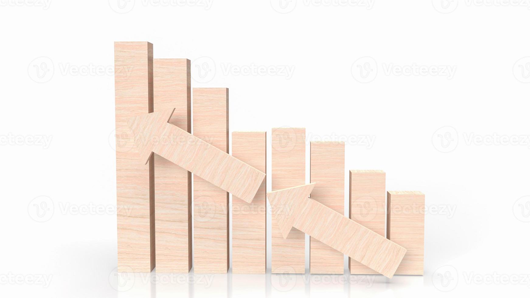 wood chart for business concept 3d rendering photo