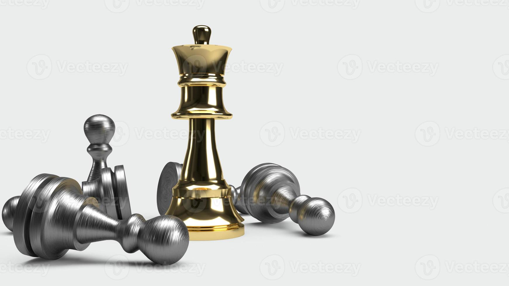 chess game 3d rendering abstract idea for business content. photo